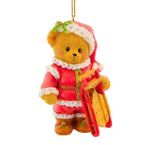 Cherished Teddies 3.5 Inch Santa Bear Ornament Sled Tree Ornaments - 1 of 3