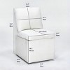 Set of 2 Linen Upholstered Armless Dining Chairs with Casters and Storage for Dining Room or Home Office-The Pop Home - 4 of 4