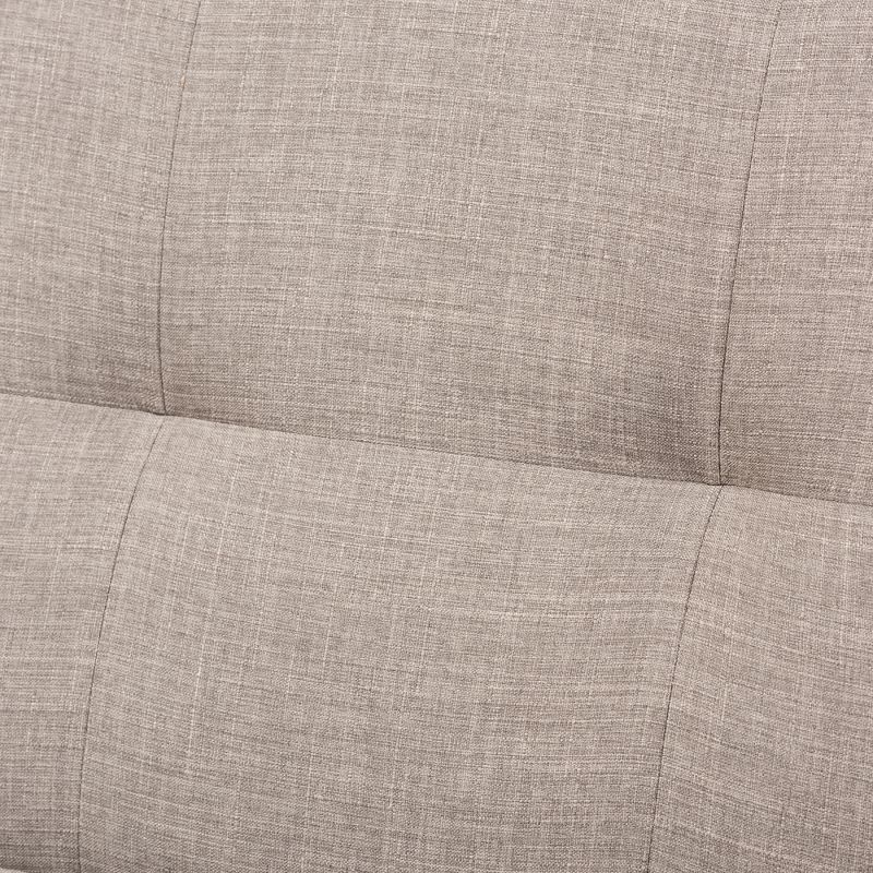Bianca Mid-Modern Walnut Wood Fabric Tufted 3 Seater Sofa Light Gray - Baxton Studio, 6 of 12