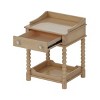 Elegant Wooden Nightstand with Drawer and Open Shelf, Rustic Wood Side Table with Storage for Bedroom or Living Room-Maison Boucle - 2 of 4