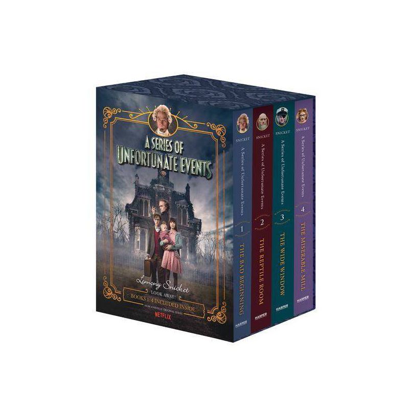 A Series of Unfortunate Events #1-4 Netflix Tie-In Box Set - (A Unfortunate Events) by  Lemony Snicket (Hardcover), 1 of 2
