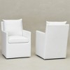 KINWELL 25" Performance Fabric Upholstered Rolling Dining Armchair, Set of 2 - 3 of 4