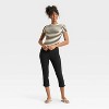 Women's Slim Fit Short Sleeve Cropped Ribbed T-Shirt - A New Day™ - 3 of 3