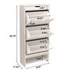 Halitaa Shoe Rack Organizer with 3 Flip Drawers, Shoe Storage Cabinet with Drawers for Entryways,Bedroom,Flip Door Design Shoe Cabinet ,White Finish - 3 of 4