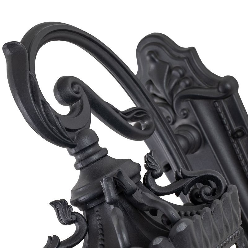 C Cattleya 1-Light Matte Black Die-cast Aluminum Outdoor Wall Lantern Sconce with Clear Tempered Glass, 3 of 8