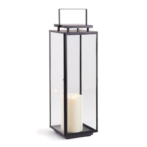 Plum & Post 10" x 30.25" Alden Decorative Black Metal Lantern for Indoor/Outdoor Use - 1 of 4