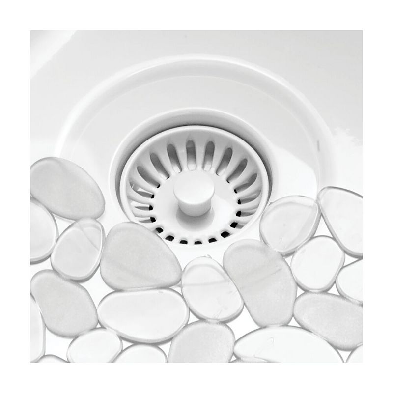 mDesign Plastic Kitchen Sink Protector Set - Pebble Design - Set of 3, 5 of 9