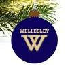 Wellesley College Primary Logo Wood Christmas Tree Holiday Ornament - 4 of 4