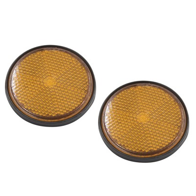 Unique Bargains Motorcycle Scooter Round Reflectors 2.2" Dia Orange Black 2 Pcs
