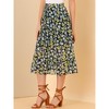 INSPIRE CHIC Women's Tiered A-line Flare Swing Elastic Waist Ruffle Floral Skirt - 4 of 4