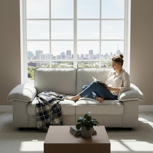 78.74'' Faux Leather Space-Saving 2-Seater Sofa with Hidden Storage, Plush Cushions, and Durable Frame - 1 of 4