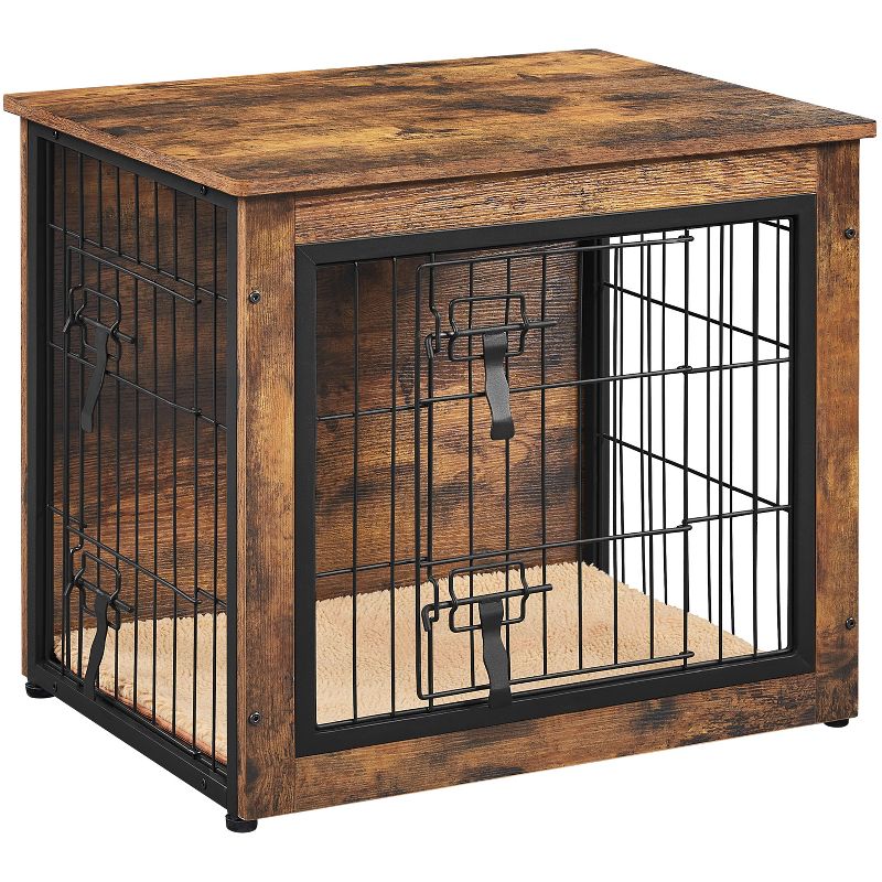 Yaheetech Industrial Multi-functional Dog Crate Furniture Wooden Dog Kennel, Rustic Brown, 1 of 8