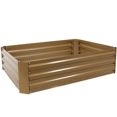 Sunnydaze Hot Dip Galvanized Steel Raised Garden Bed for Plants, Vegetables, and Flowers - 47" L x 11.75" H - Brown