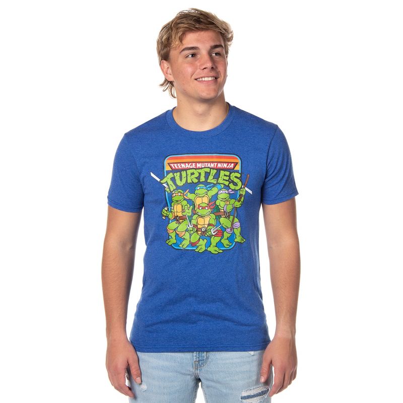 Teenage Mutant Ninja Turtles Men's TMNT Retro Cartoon Graphic T-Shirt, 1 of 6