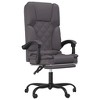 vidaXL Massage Reclining Office Chair Gray Faux Leather - 2 of 4