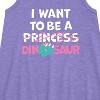 Girls' - Instant Message - I Want To Be A Dinosaur -Not Princess Graphic Sleeveless Aline Dress - 2 of 4