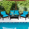 Tangkula 8PCS Rattan Patio Conversation Set Outdoor Furniture Set Cushioned - 3 of 4