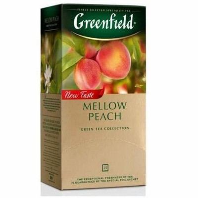 Greenfield Mellow Peach Green Tea 25 Tea Bags 45g each - Refreshing ...