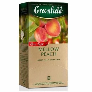 Greenfield Mellow Peach Green Tea 25 Tea Bags 45g each - Refreshing & Fruity Flavor | Authentic Green Tea Blend. - 1 of 1