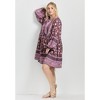 Avenue Women's Plus Size Livvy Boho Border Print Mini Dress - 4 of 4