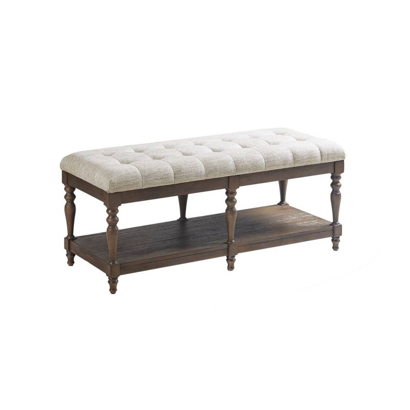 Highland Tufted Accent Bench with Shelf Ivory - Martha Stewart, 3 of 9