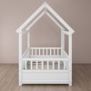 AZL1 Life Concept Beds Wooden House Floor Bed, Whimsical Twin Size Sleep and Play Space with Protective Guardrails, White, 79.53"*44.76"*66.26" - 4 of 4