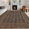 Coucheta Floral Rugs, Washable Soft Non Slip Area Rug for Living Room Bedroom, Distressed Vintage Stain Resistant Large Under Table Carpet - 2 of 4