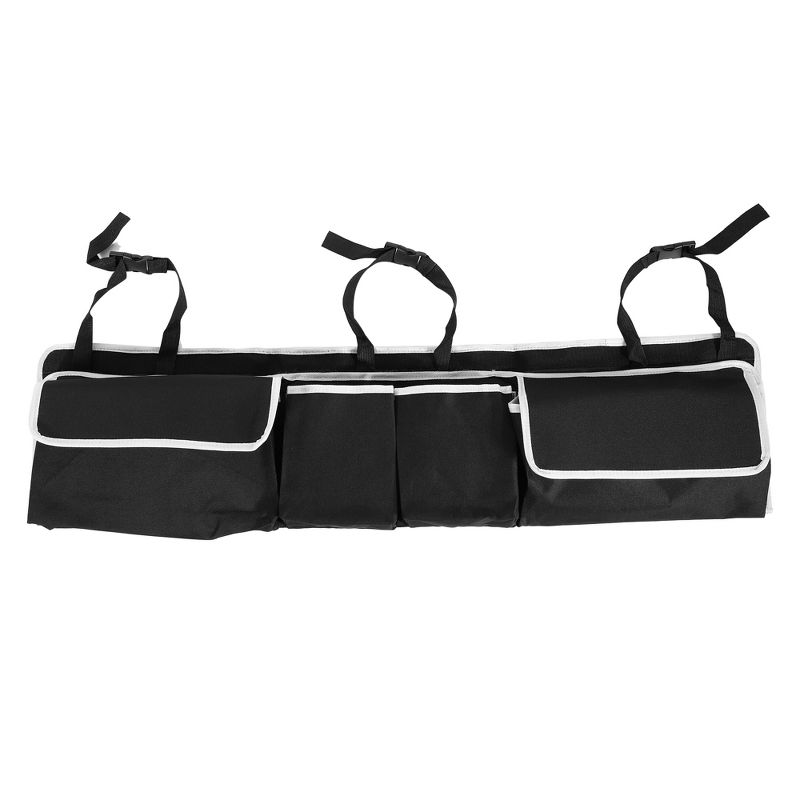 Unique Bargains Car Trunk Organizer Hanging Back Seat Cloth Storage Bag with 6 Pockets Black 39.37"x18.11", 1 of 7