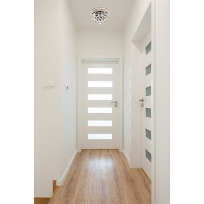 Primo 10-inch Matte Black and Clear Crystal Flush Mount Light
