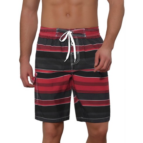 Lars Amadeus Men's Drawstring Stripes Printed Color Block Beach