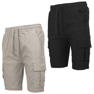 Galaxy By Harvic Men’s Slim Fit Super Flex Stretch Cargo Jogger Shorts-2 Pack - 1 of 4