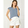 INSPIRE CHIC Women's Work Business Casual Plain Cap Sleeve Blouse - 3 of 4