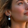 Ross-Simons 12.60 ct. t.w. Tonal Blue Topaz and .12 ct. t.w. Lab-Grown Diamond Drop Earrings in Sterling Silver - 2 of 3