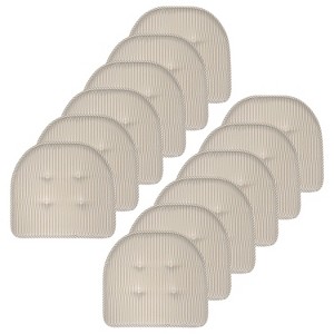 Pinstripe U Shaped Memory Foam 17" x 16" Chair Cushions by Sweet Home Collection® - 1 of 4
