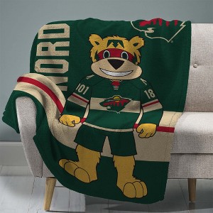 Sleep Squad Minnesota Wild Nordy Mascot 60 x 80 Raschel Plush Blanket - 1 of 4