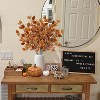 Attop 6 Pcs Fall Eucalyptus Leaves Artificial Eucalyptus Stems Long Silver Dollar Leaves Autumn Leaf for Indoor Home Autumn - 3 of 4