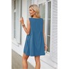 Womens Dress Summer V Neck Sleeveless Ruched Pocket Mini Dress - 3 of 3