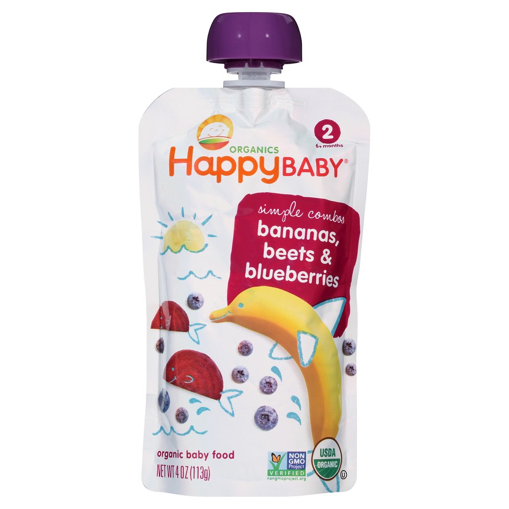 UPC 852697001378 product image for Happy Baby Stage 2 Banana, Beet & Blueberry Organic Baby Food - 3.5 oz | upcitemdb.com