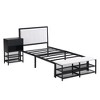 CAVINAS Twin Bed Frames for Kids, Metal Bed Frame Twin with Two-Tier Storage Shelves, Wooden Storage Cabinet for Bedroom, Living Room - 4 of 4