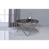 NicBex Modern 34" Round Coffee Table with Glass Top and Metal Legs for Living Room - 2 of 2