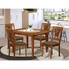 5-Piece Saddle Brown Finish Solid Wood Top - Dining Room Set - Seats 4 - 2 of 4