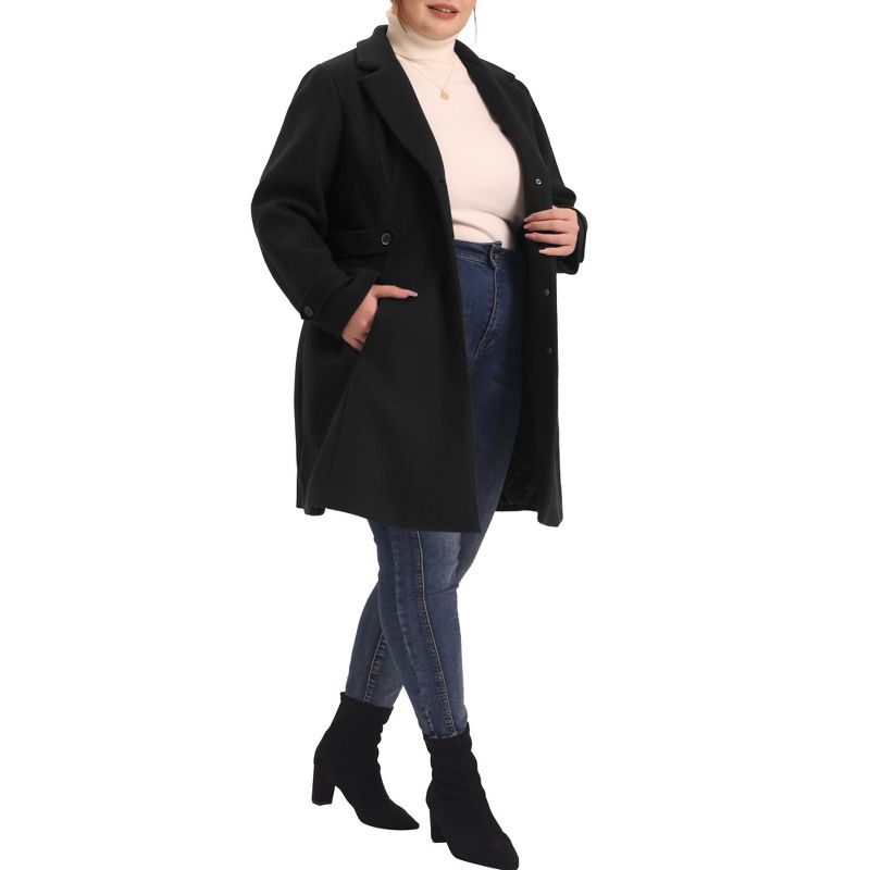 Agnes Orinda Women's Plus Size Trendy Long Sleeve Side Pockets Elegant Winter Overcoats, 2 of 6
