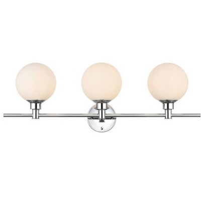 Elegant Lighting Cordelia 3 light Chrome and frosted white Bath Sconce