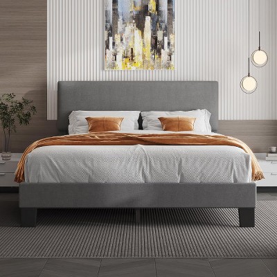 Hub Styler Wood Slats Upholstered Bed