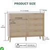 8 Drawer Dresser Natural Rattan Dresser for Bedroom w/ 5 Strong Legs Farmhouse Wood Chest of Drawer - 2 of 4