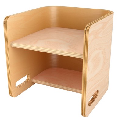 ECR4Kids Bentwood Multipurpose Cube Chair, Booster Seat, Activity Table, 3-in-1 Kids Furniture