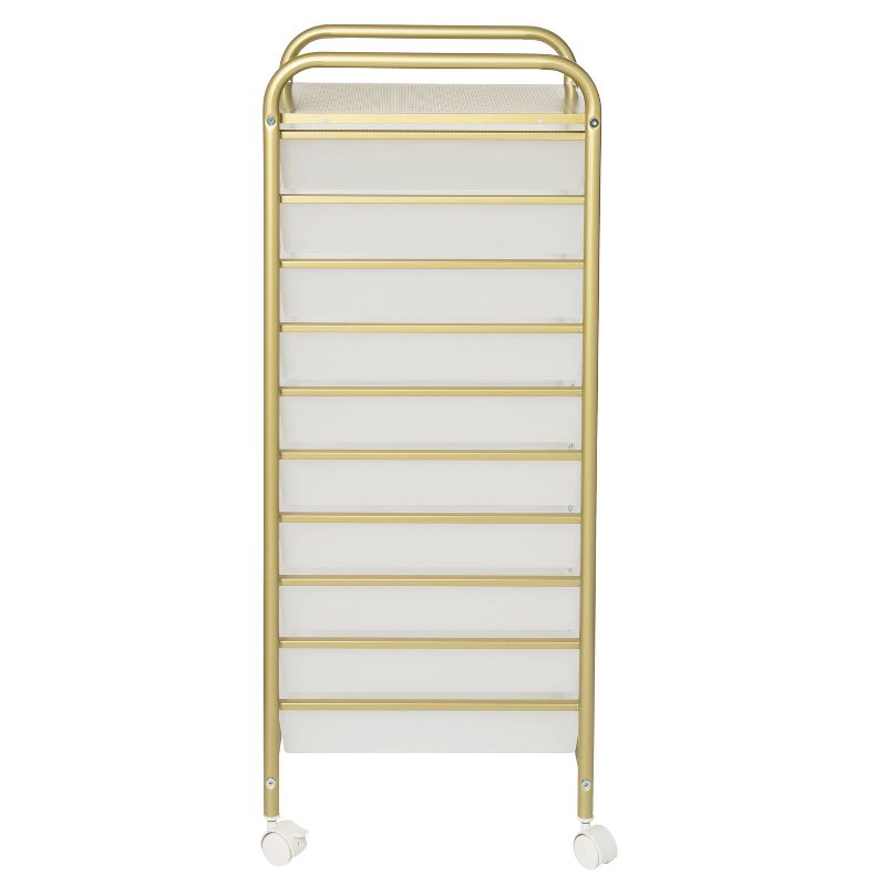 Honey-Can-Do 10 Drawer Rolling Cart Gold, 4 of 10