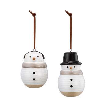 DEMDACO Ceramic Snowmen Ornaments - 2 Assorted