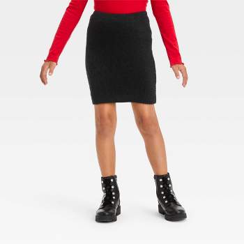 Girls' Fuzzy Ribbed Sweater Skirt - art class™