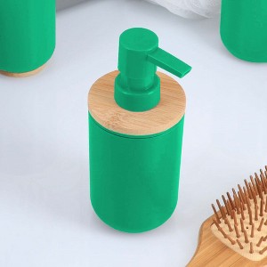 Evideco French Home Goods Modern Bamboo-Top Soap Dispenser, 10 fl oz, Sturdy Pump for Kitchen & Bathroom - 1 of 4